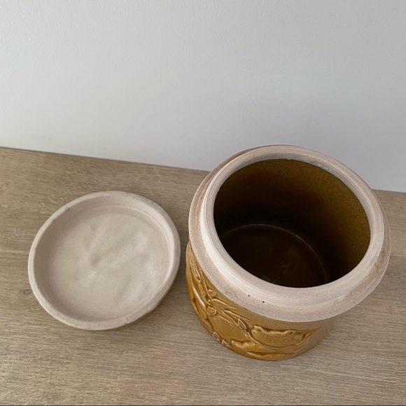 Vintage Glazed Ceramic Tea Canister Panda Bear & Bamboo Design Sheila Fournier - Picture 6 of 10